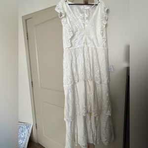 Lulus Molinetto White Lace Ruffled Tiered. Size 3XL. NWT